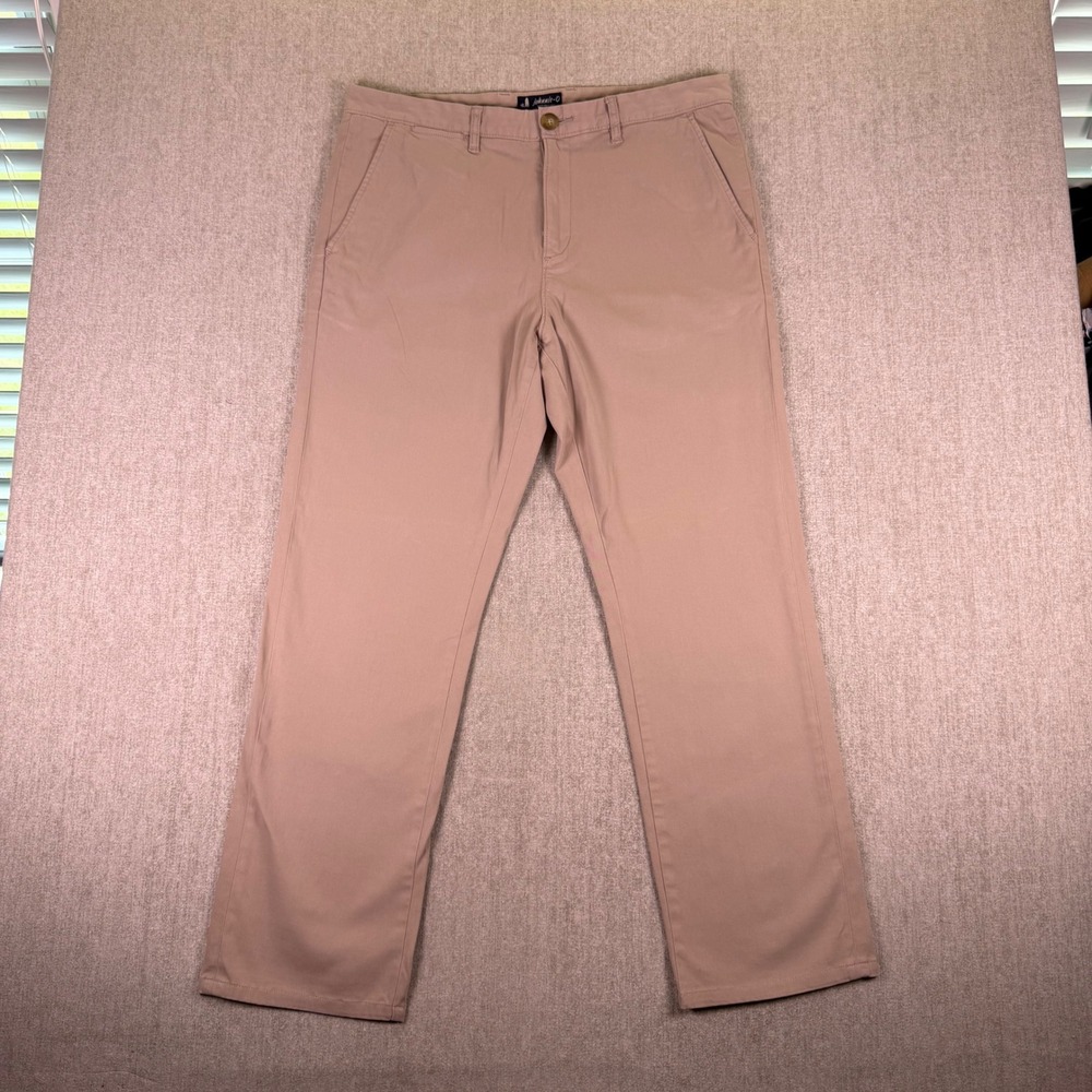 Johnnie-O Chino Pants Mens 35x34 Khaki JMPA1021 West Coast Prep Stretch Trousers